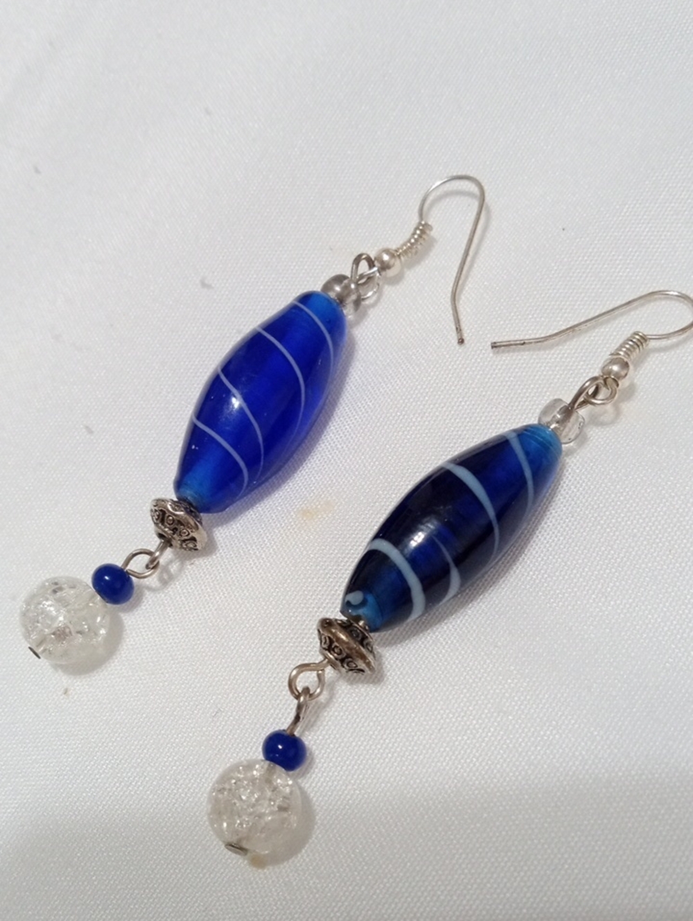 Blue Glass Bead Drop Earrings — Elegant Women’s Jewelry